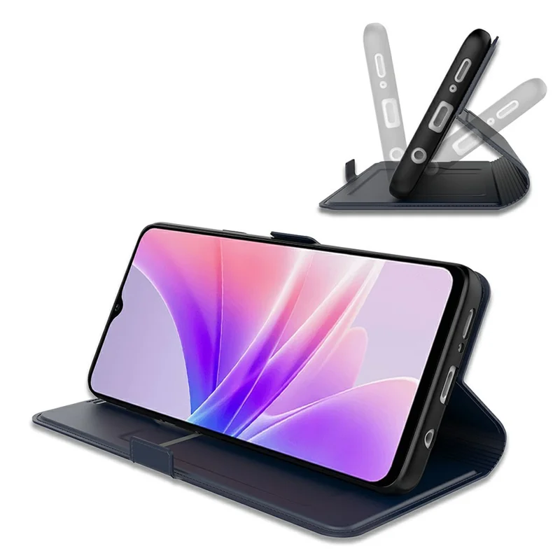 Funda para Infinix Note 50 4G / Note 50 Pro 4G Carcasa interior de TPU a prueba de golpes Cubierta de teléfono de cuero con ranura para tarjeta - Azul