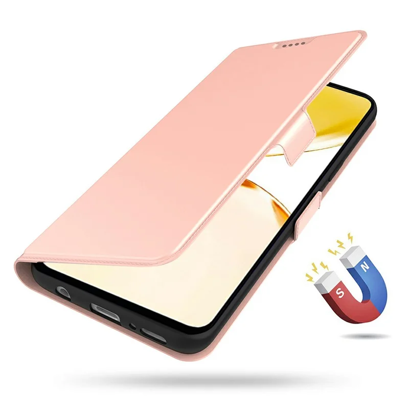 Phone Case For Realme P3 5G / 14 5G / Neo7x 5G Shockproof TPU Inner Shell Leather Cover Card Slot - Rose Gold