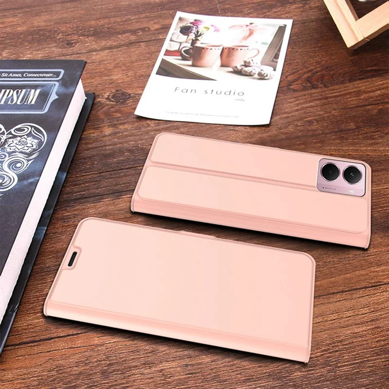 Phone Case For Realme P3 5G / 14 5G / Neo7x 5G Shockproof TPU Inner Shell Leather Cover Card Slot - Rose Gold