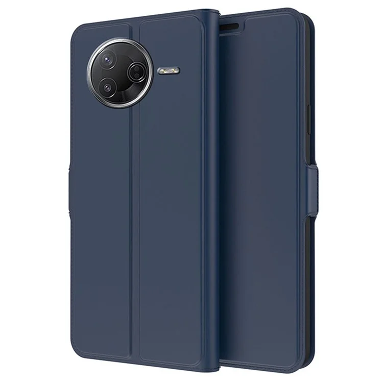 Capa para Xiaomi Poco F7 Pro 5G / Redmi K80 5G à Prova de Choque com Forro de TPU, Couro e Compartimento para Cartão - Azul