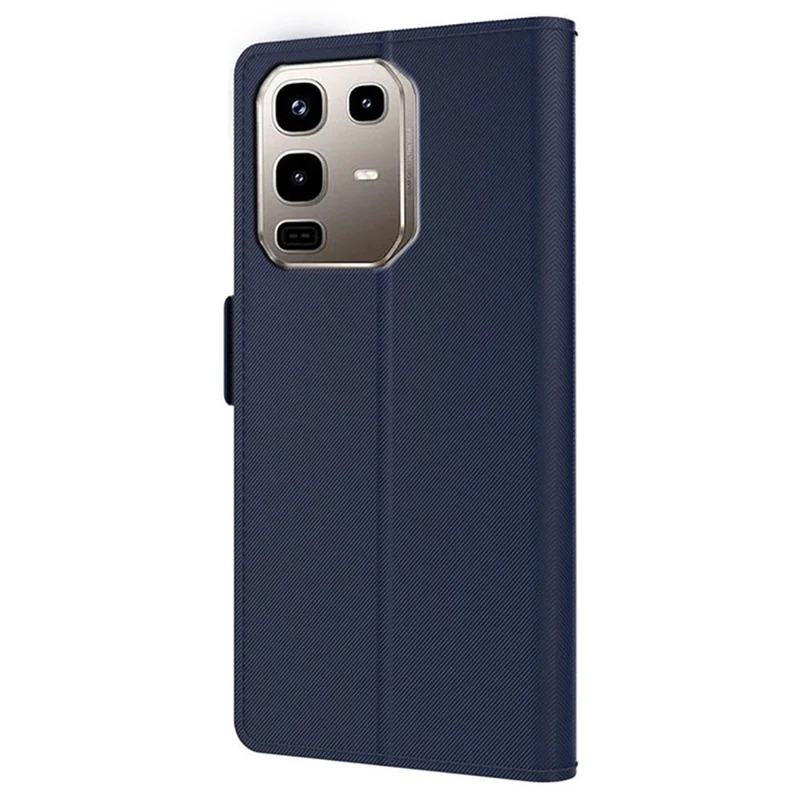 For Infinix Note 50 4G / Note 50 Pro 4G Case Stand PU Leather Phone Cover Card Holder Mirror - Blue