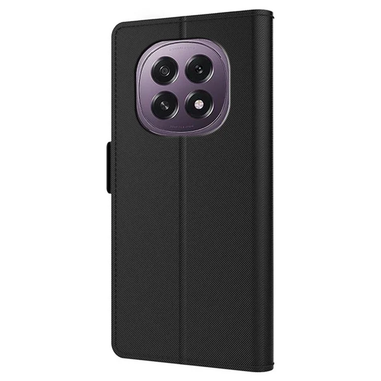 Étui pour Oppo F29 5G / A5 5G Support Étui téléphone en cuir PU Porte-cartes Miroir - Noir