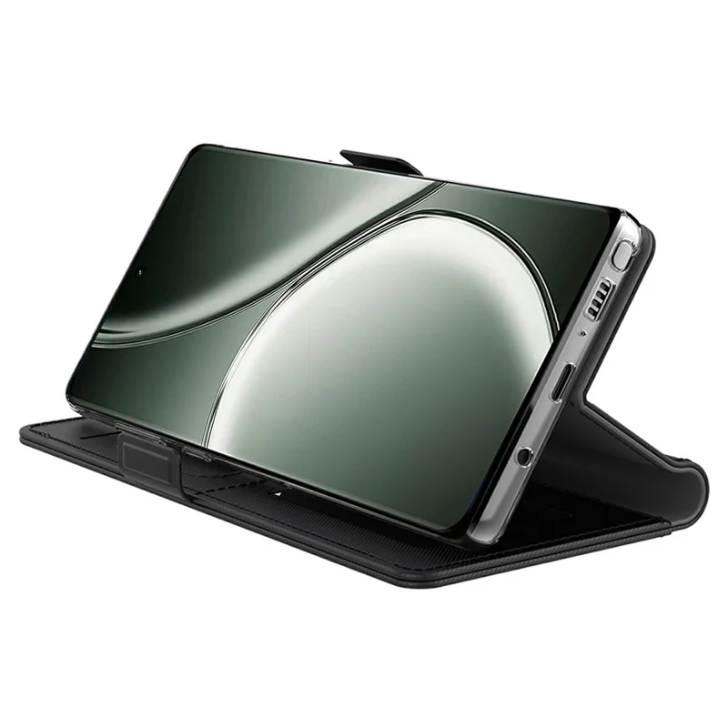 For Realme P3 Ultra 5G Case Stand PU Leather Phone Cover Card Holder Mirror - Sort