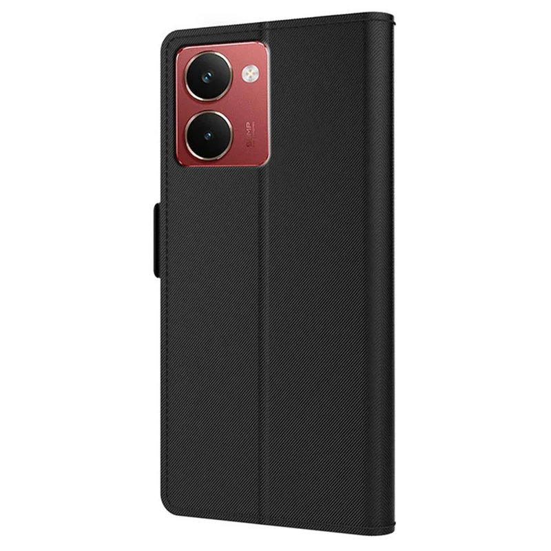 For Realme P3 Ultra 5G Case Stand PU Leather Phone Cover Card Holder Mirror - Sort