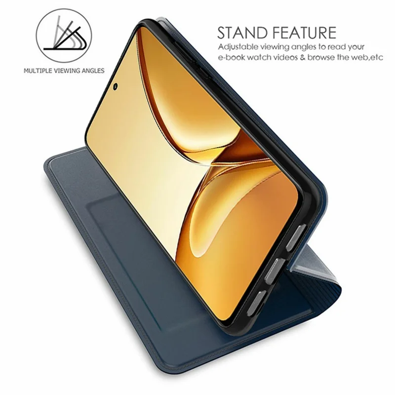 Phone Case For Realme P3 5G / 14 5G / Neo7x 5G PU Leather Cover with Card Holder Stand - Blue