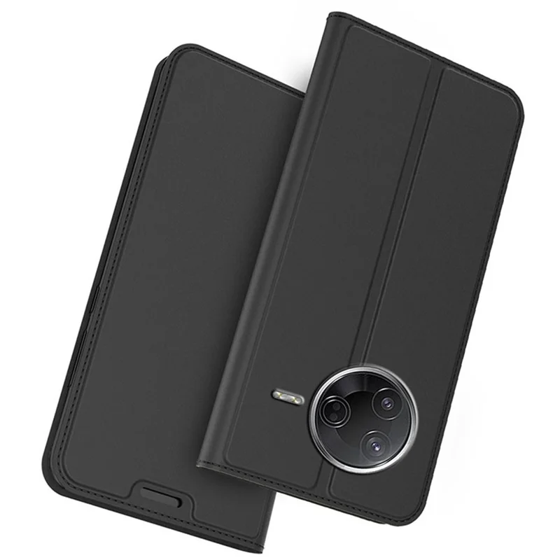 Custodia per Xiaomi Poco F7 Pro 5G / Redmi K80 5G in Pelle Sintetica con Porta Carte e Supporto - Nero