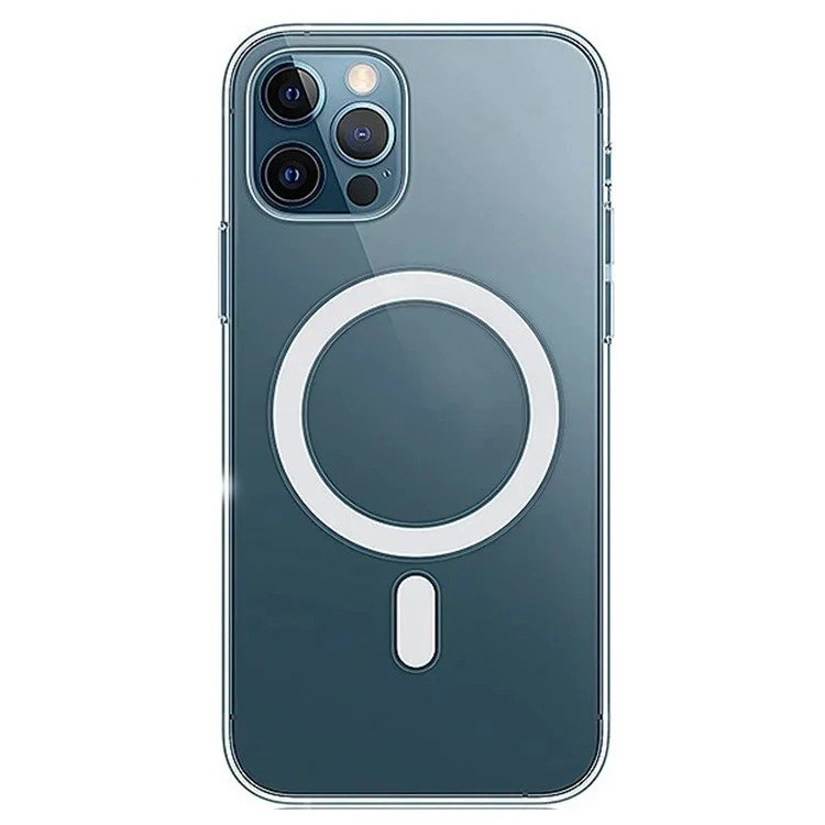 WANLONFENG Série LM pour iPhone 14 Pro Max Coque Magnétique Transparente TPU + Acrylique avec Film de Protection d'Écran (Grande Ouverture pour Objectif)
