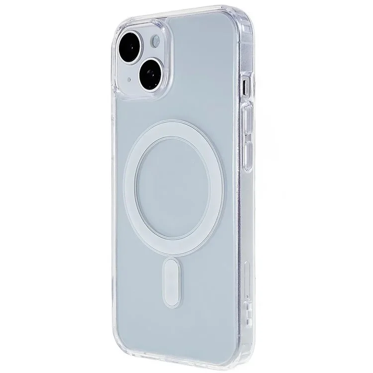 WANLONFENG Série LM Pour iPhone 14 Coque Magnétique Transparente TPU + Acrylique Avec Protection d'Écran (Grand Trou pour Objectif)