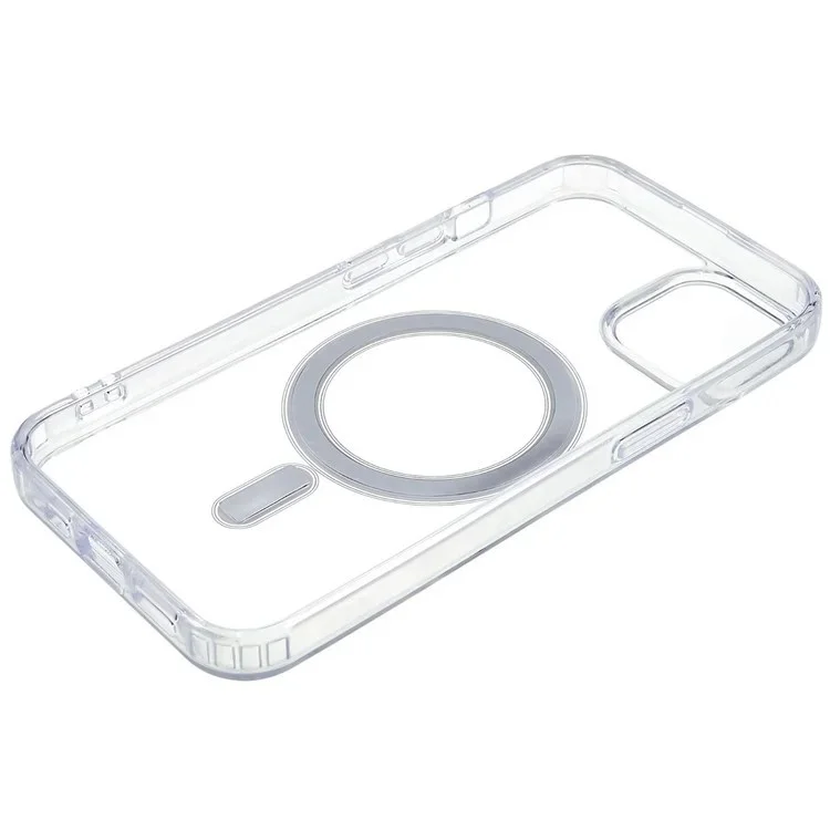 WANLONFENG Série LM Pour iPhone 14 Coque Magnétique Transparente TPU + Acrylique Avec Protection d'Écran (Grand Trou pour Objectif)