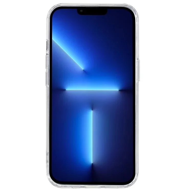 WANLONFENG Série LM Pour iPhone 13 Pro Max Coque Magnétique Transparente TPU + Acrylique avec Film de Protection d'Écran (Grande Ouverture pour Objectif)