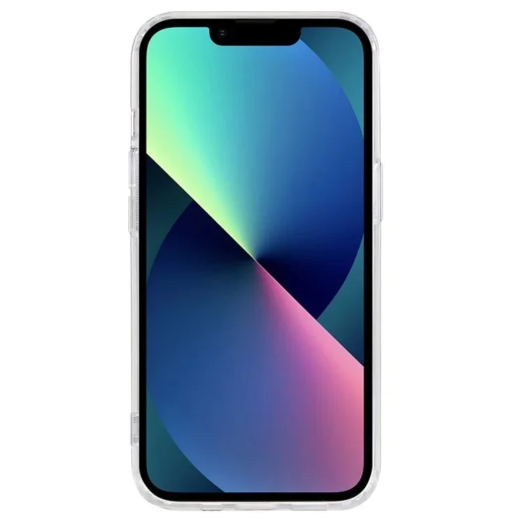 WANLONFENG Série LM Pour iPhone 13 Coque Magnétique Transparente en TPU + Acrylique avec Film de Protection d'écran (Grand Trou pour Objectif)