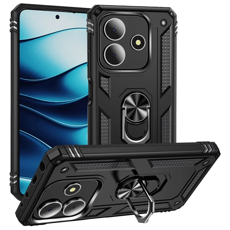 Funda para Xiaomi Redmi Note 14 5G de PC + TPU con Soporte - Negro