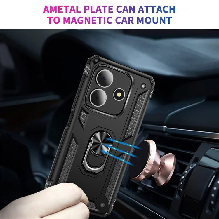 Funda para Xiaomi Redmi Note 14 5G de PC + TPU con Soporte - Negro