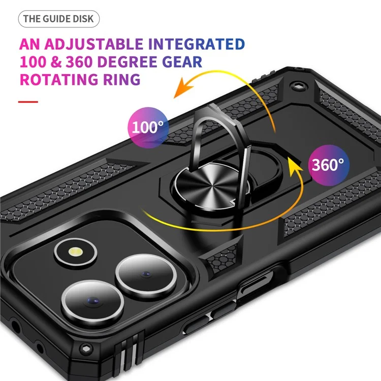 Funda para Xiaomi Redmi Note 14 5G de PC + TPU con Soporte - Negro