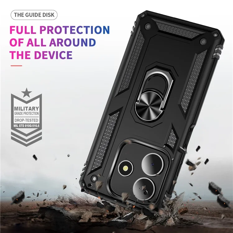 Funda para Xiaomi Redmi Note 14 5G de PC + TPU con Soporte - Negro