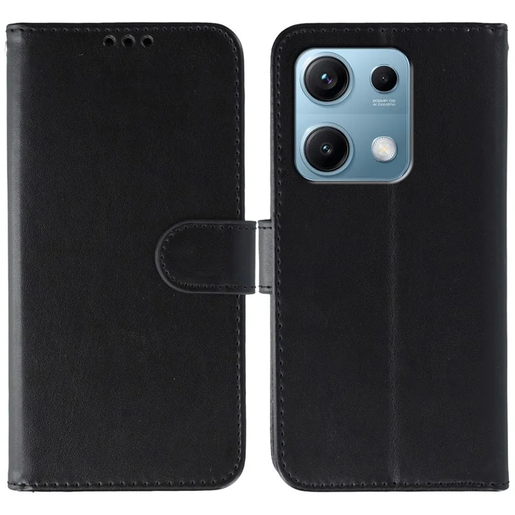 Per Xiaomi Redmi Note 14S 4G Cover in Pelle PU Flip Wallet con Cinturino - Nero