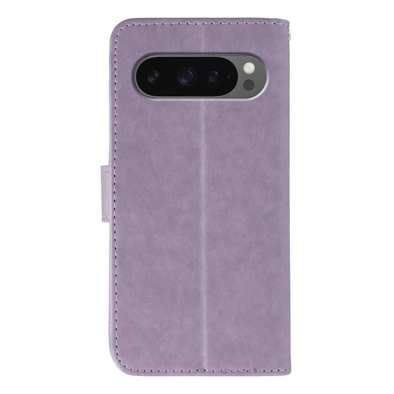 For Google Pixel 10 Pro XL / 9 Pro XL Case PU Leather Flip Wallet Phone Cover with Strap - Purple