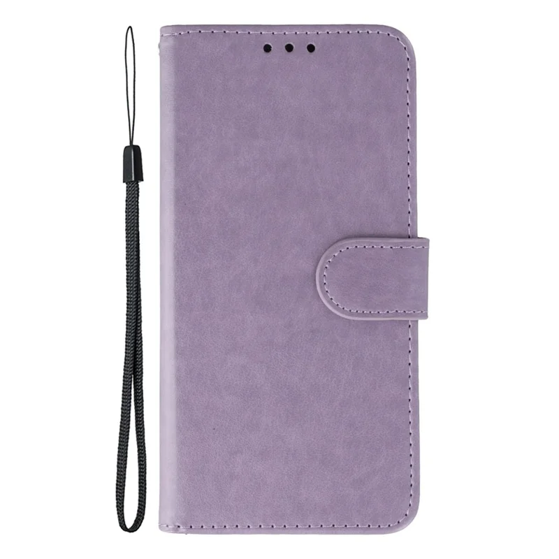 For Samsung Galaxy S24 Ultra Case PU Leather Flip Wallet Phone Cover with Strap - Purple