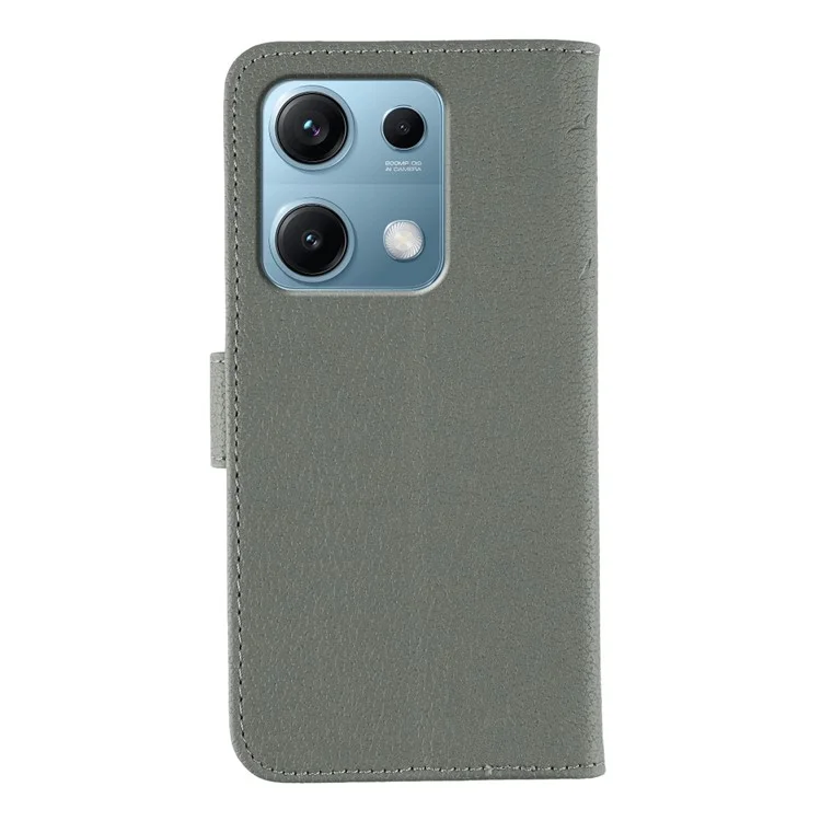 Pour Xiaomi Redmi Note 14S 4G Étui Plume Empreinte Portefeuille en Cuir PU Housse de Téléphone - Gris