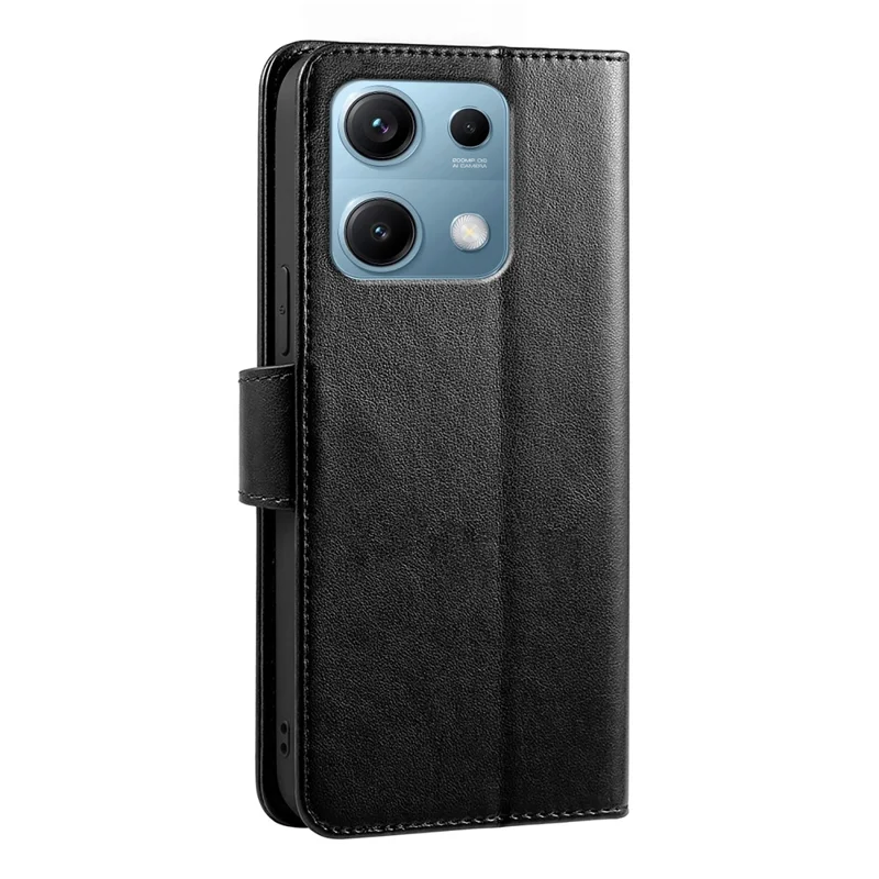 For Xiaomi Redmi Note 14S 4G / Note 13 Pro 4G / Poco M6 Pro 4G Case Stand Card Holder Wallet Leather Phone Cover - Black