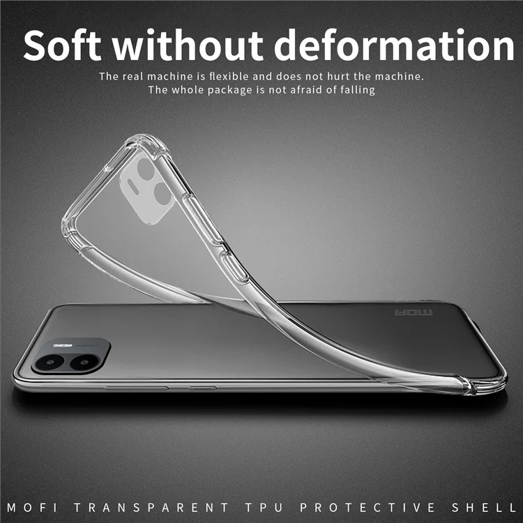MOFI for Xiaomi Redmi A1 4G / A2 4G Protective Phone Cover, Scratch Proof Clear Crystal TPU Shell Not-Yellowing Case