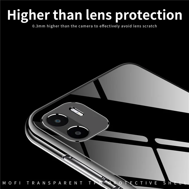 MOFI for Xiaomi Redmi A1 4G / A2 4G Protective Phone Cover, Scratch Proof Clear Crystal TPU Shell Not-Yellowing Case