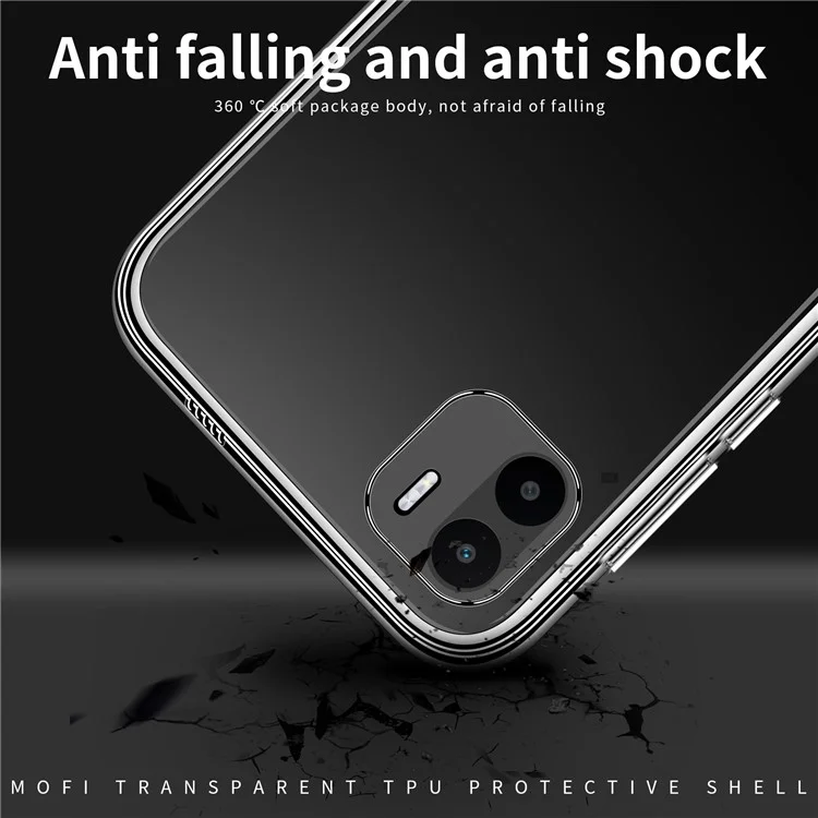 MOFI for Xiaomi Redmi A1 4G / A2 4G Protective Phone Cover, Scratch Proof Clear Crystal TPU Shell Not-Yellowing Case