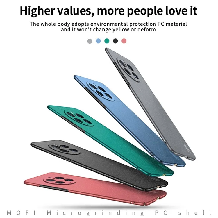 MOFI Shield Matte Série Pour Huawei Mate 50 Pro 4G Absorbing Ultra Slim Phone Case Hard PC Protection Back - le Noir