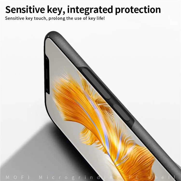 MOFI Shield Matte Série Pour Huawei Mate 50 Pro 4G Absorbing Ultra Slim Phone Case Hard PC Protection Back - le Noir