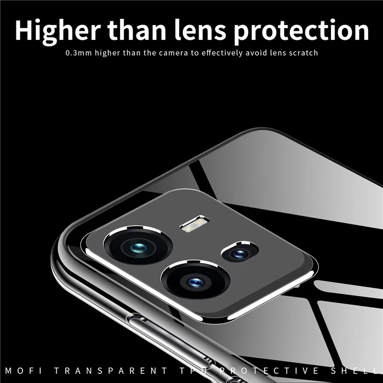 MOFI для vivo V25 5G Противоударный TPU-чехол, прозрачный кристалл, не желтеющий чехол-накладка для защиты телефона