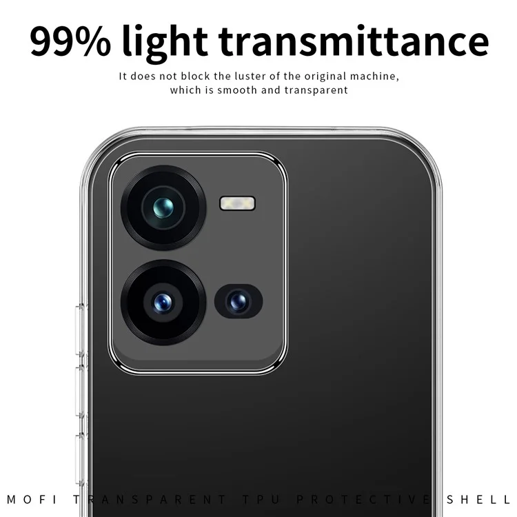 MOFI для vivo V25 5G Противоударный TPU-чехол, прозрачный кристалл, не желтеющий чехол-накладка для защиты телефона