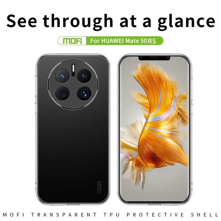 MOFI Per Huawei Mate 50 rs Porsche Design 4G Shell TPU Resistente Alla Caduta, Copertina Telefonica di Protezione Non Giallo di Cristallo Chiaro