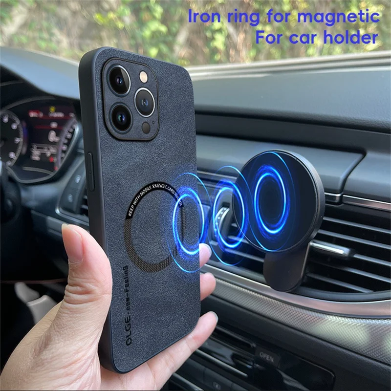 WANLONFENG YBP Series For iPhone 16 Pro Magnetic Case with Tempered Glass Film PU Leather + TPU Phone Cover Precise Cutouts - Grey