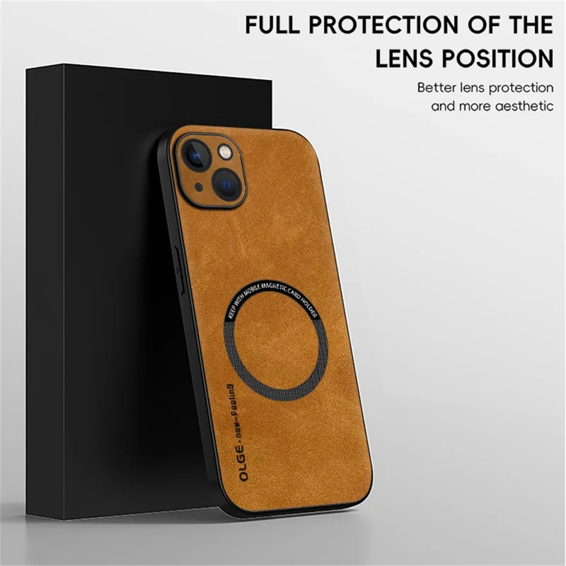 WANLONFENG YBP Série Capa Magnética com Película de Vidro Temperado para iPhone 14 - Couro PU + Capa de Telefone TPU com Recortes Precisos - Azul