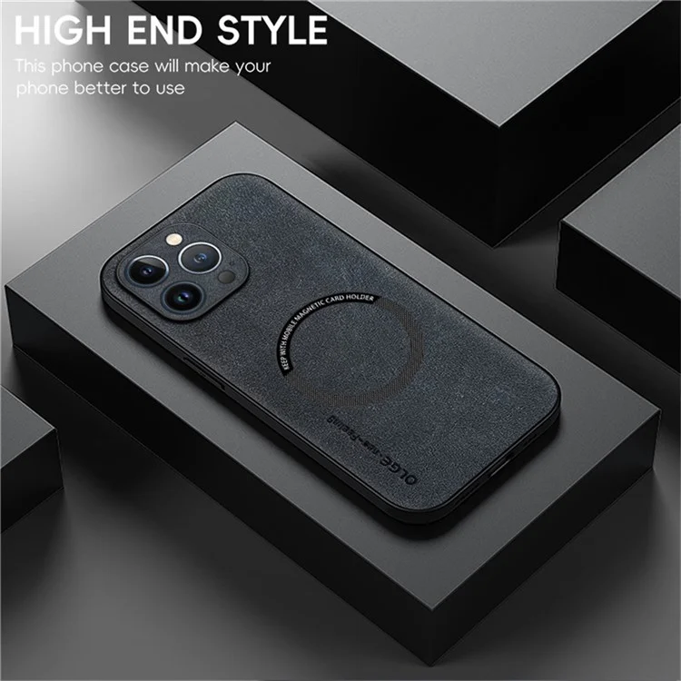 WANLONFENG Série YBP pour iPhone 13 Pro Étui magnétique avec film en verre trempé Étui en cuir PU + TPU Découpes précises - Noir