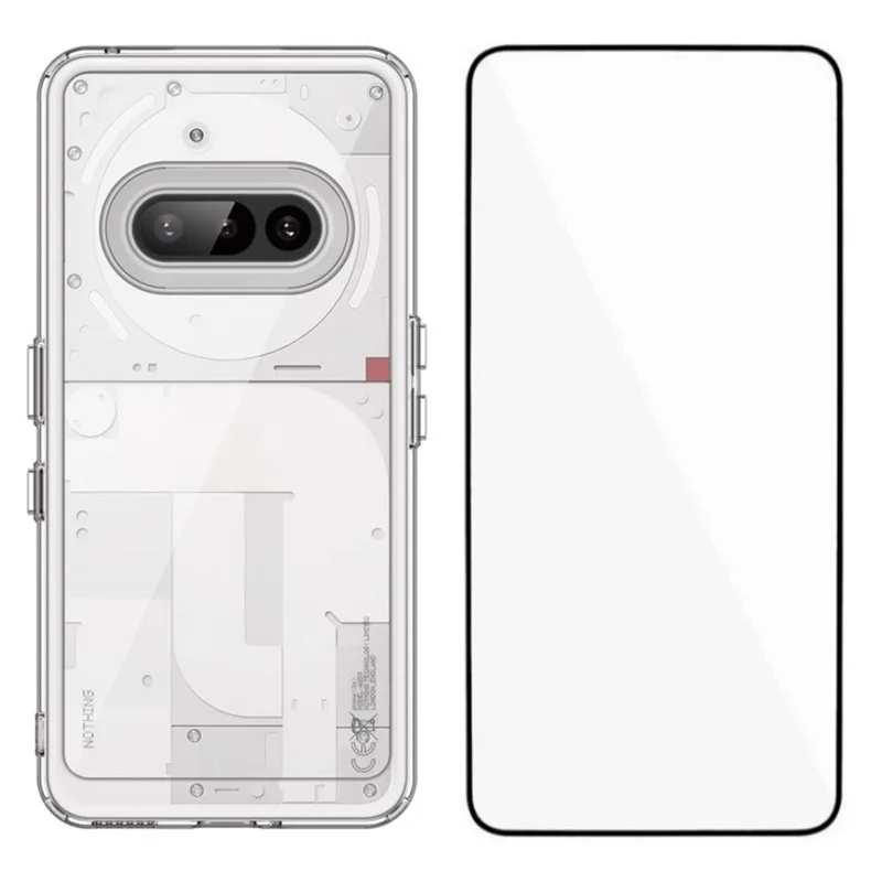 WANLONFENG MF Series for Nothing Phone (3a) Case TPU Acrylic Clear Phone Cover with Tempered Glass Film