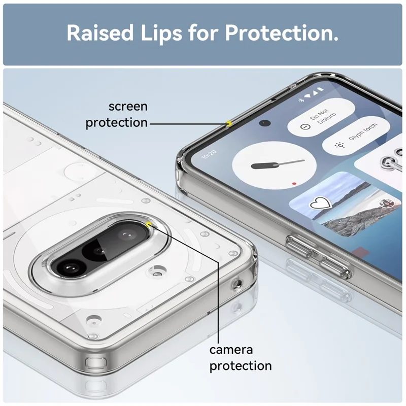 WANLONFENG MF Series for Nothing Phone (3a) Case TPU Acrylic Clear Phone Cover with Tempered Glass Film