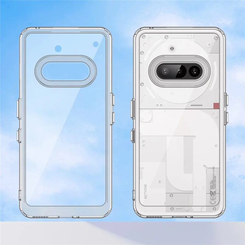 WANLONFENG MF Series for Nothing Phone (3a) Case TPU Acrylic Clear Phone Cover with Tempered Glass Film