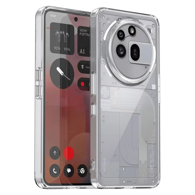 WANLONFENG MF Series for Nothing Phone (3a) Pro Case TPU Acrylic Clear Phone Cover with Tempered Glass Film