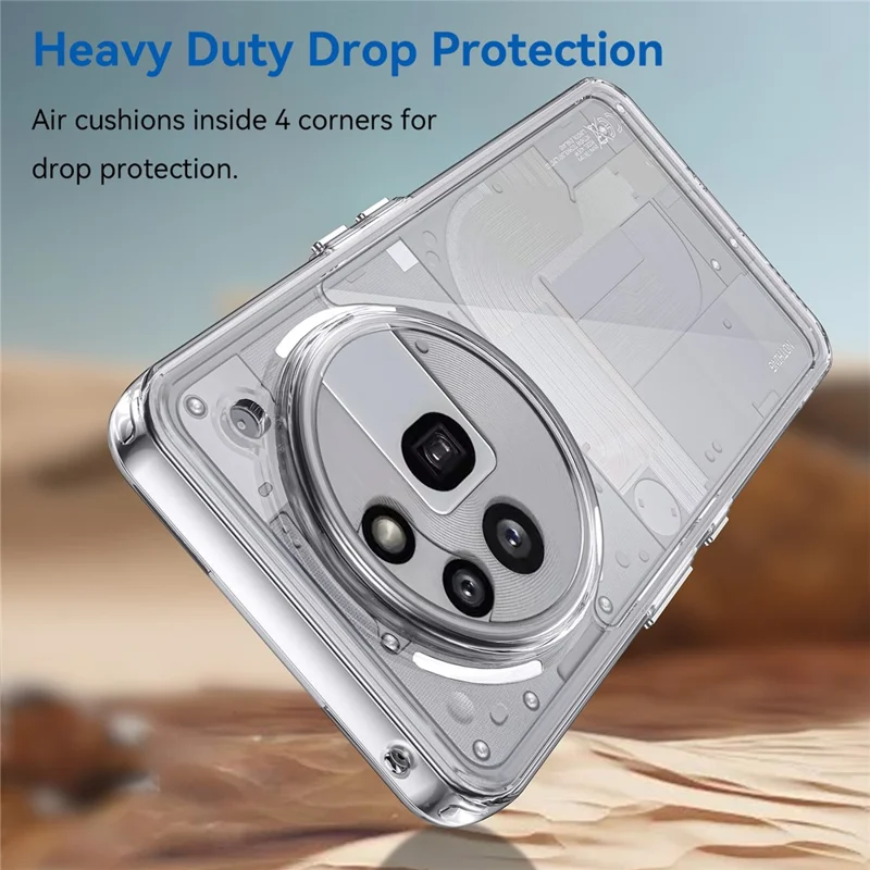 WANLONFENG MF Series for Nothing Phone (3a) Pro Case TPU Acrylic Clear Phone Cover with Tempered Glass Film