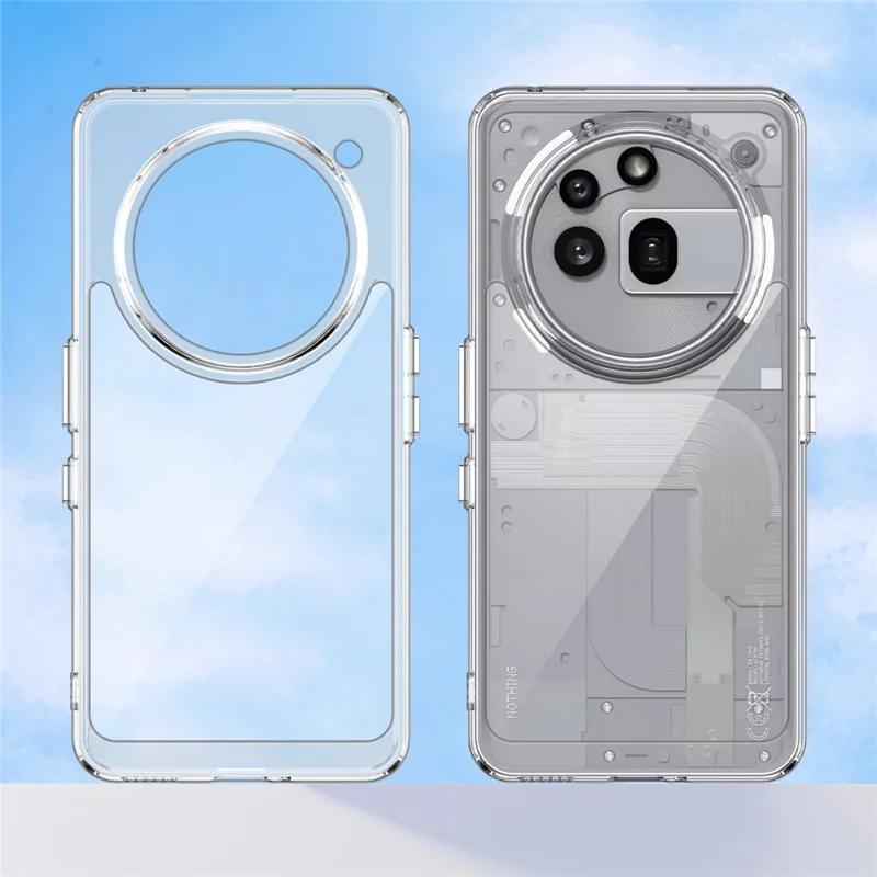 WANLONFENG MF Series for Nothing Phone (3a) Pro Case TPU Acrylic Clear Phone Cover with Tempered Glass Film