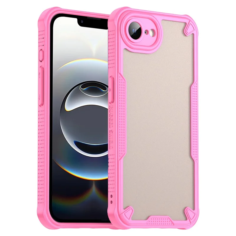 WANLONFENG MFFJ Series For iPhone 17e / 16e Case Anti Drop TPU + Acrylic Phone Back Cover with Screen Film - Pink