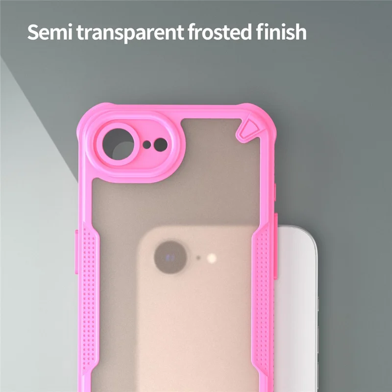 WANLONFENG MFFJ Series For iPhone 17e / 16e Case Anti Drop TPU + Acrylic Phone Back Cover with Screen Film - Pink