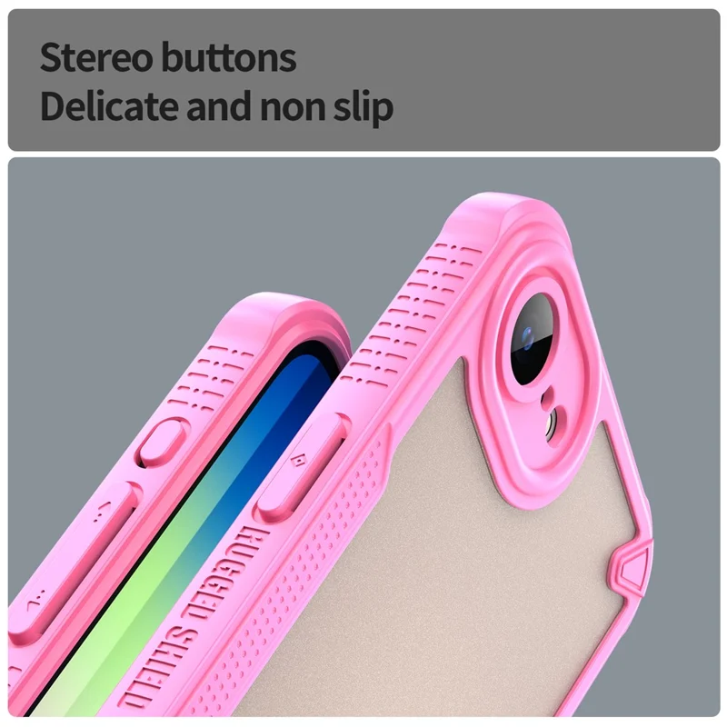 WANLONFENG MFFJ Series For iPhone 17e / 16e Case Anti Drop TPU + Acrylic Phone Back Cover with Screen Film - Pink