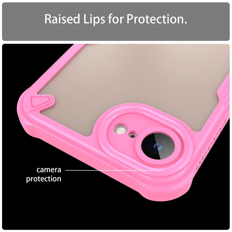WANLONFENG MFFJ Series For iPhone 17e / 16e Case Anti Drop TPU + Acrylic Phone Back Cover with Screen Film - Pink