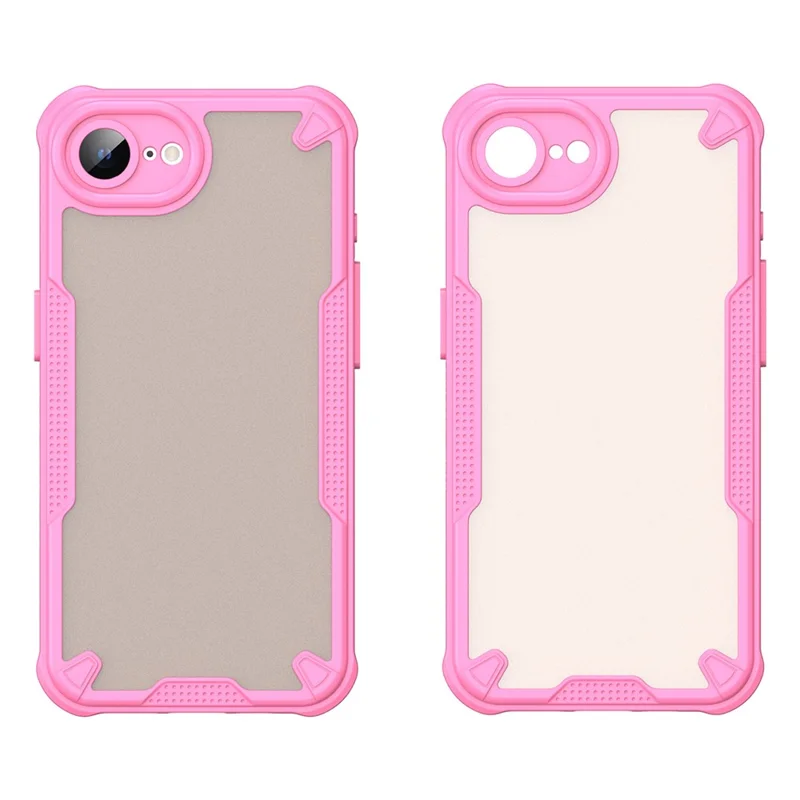WANLONFENG MFFJ Series For iPhone 17e / 16e Case Anti Drop TPU + Acrylic Phone Back Cover with Screen Film - Pink