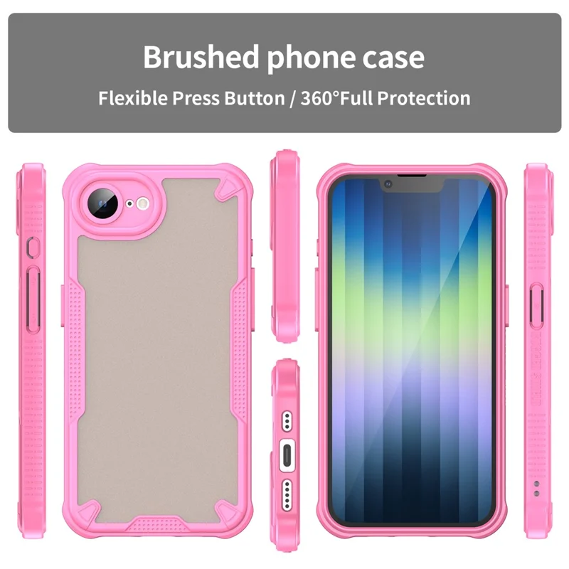 WANLONFENG MFFJ Series For iPhone 17e / 16e Case Anti Drop TPU + Acrylic Phone Back Cover with Screen Film - Pink