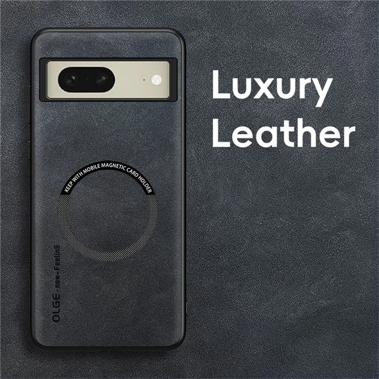 Capa Magnética WANLONFENG YBP Série para Google Pixel 8 com Película de Vidro Temperado, Couro PU + Capa de Telefone TPU com Grande Recorte - Preto