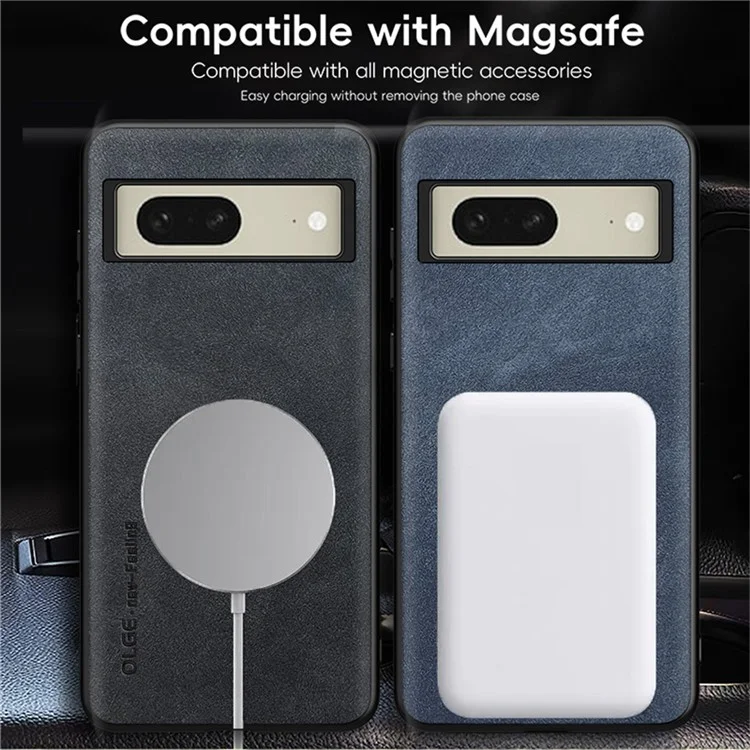 WANLONFENG YBP Serie per Google Pixel 8a Cover Magnetica con Pellicola in Vetro Temperato in Pelle PU + TPU per Telefono con Ampia Apertura - Grigio