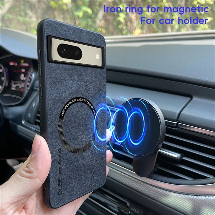 WANLONFENG YBP Serie per Google Pixel 8a Cover Magnetica con Pellicola in Vetro Temperato in Pelle PU + TPU per Telefono con Ampia Apertura - Grigio